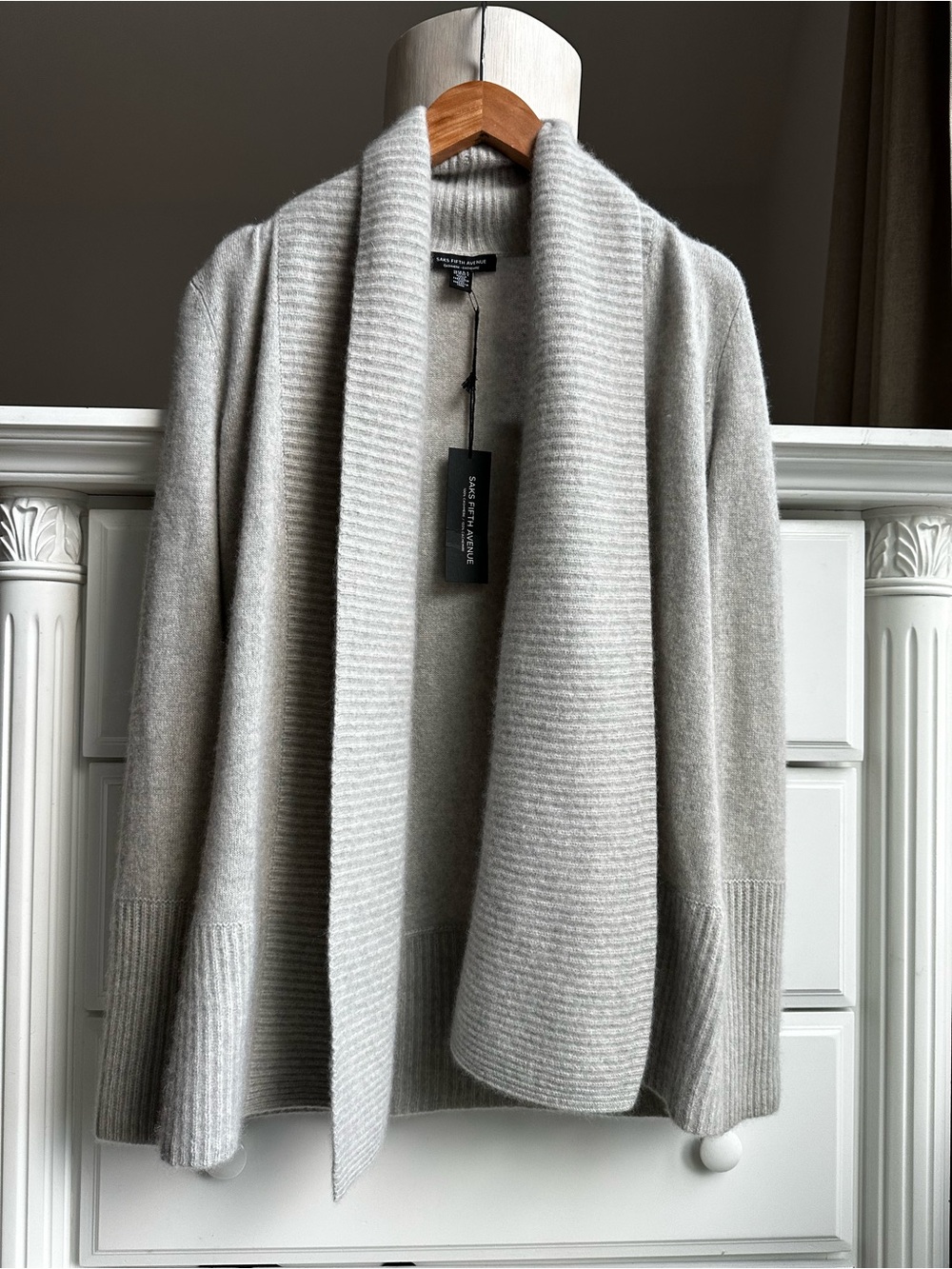 Saks Fifth Avenue 100% Cashmere Shawl Collar Cardigan